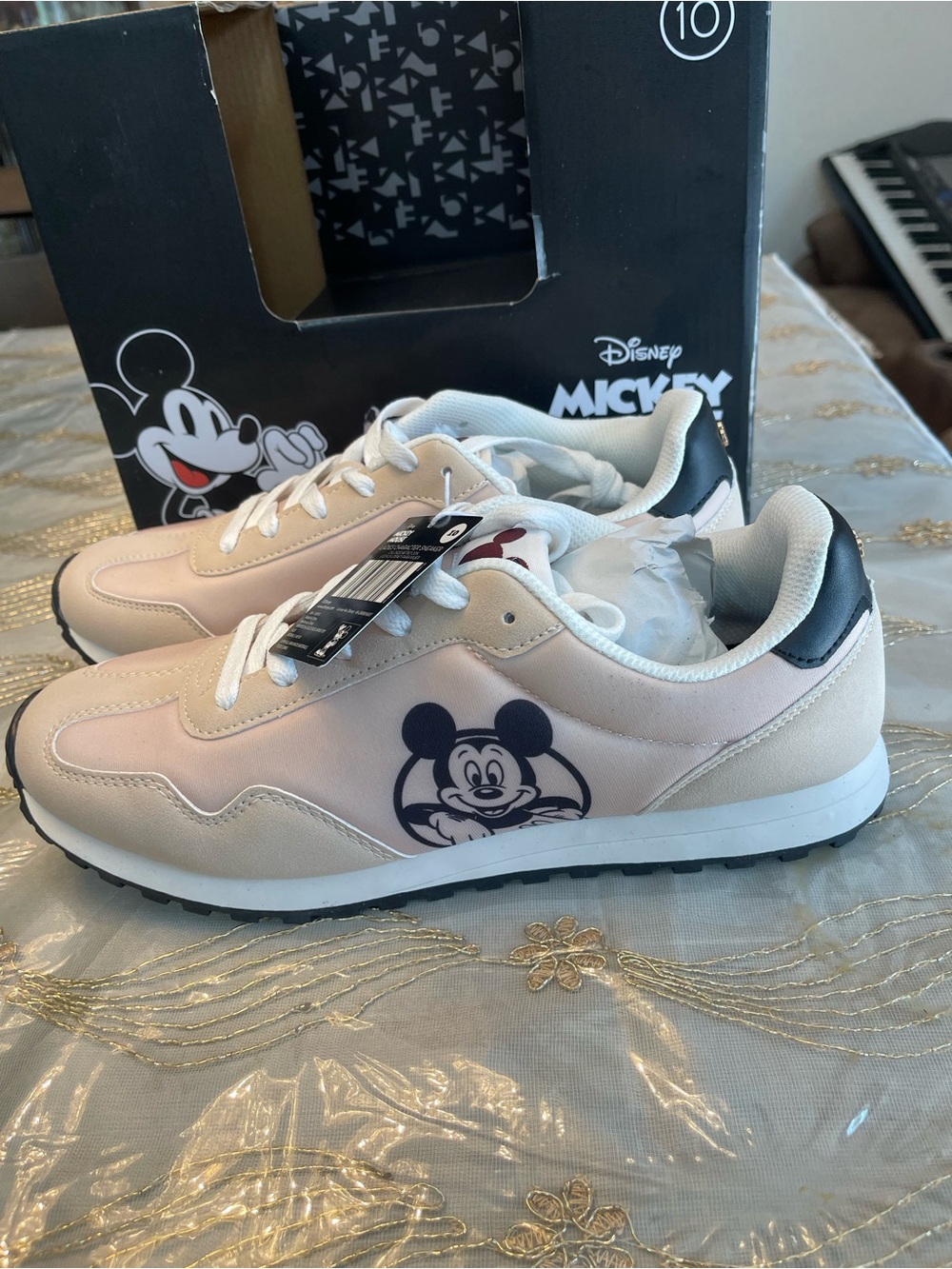 Disney Pink and Black Mickey Face Sneakers